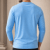 Sky Blue Plain V-Neck Full Sleeve T-Shirt