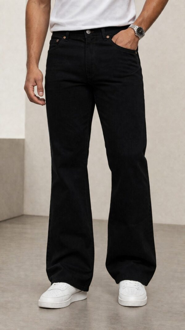 Black Plain Bootcut Jeans