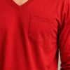 Cherry Red Plain V-Neck Full Sleeve T-Shirt