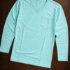 Mint Green Plain V-Neck Full Sleeve T-Shirt