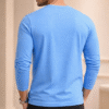 Aqua Blue Plain V-Neck Full Sleeve T-Shirt