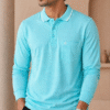 Mint Green Full Sleeve Polo T-Shirt