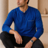Royal Blue Full Sleeve Band Caller T-Shirt