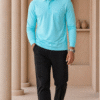 Mint Green Full Sleeve Polo T-Shirt