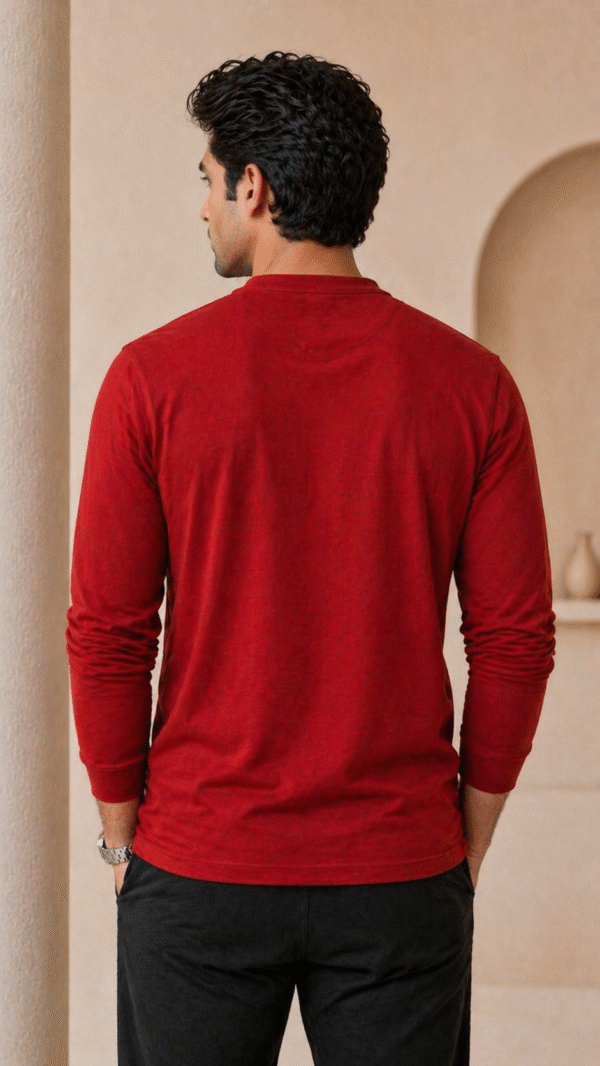 Classic Red Full Sleeve Band Caller T-Shirt